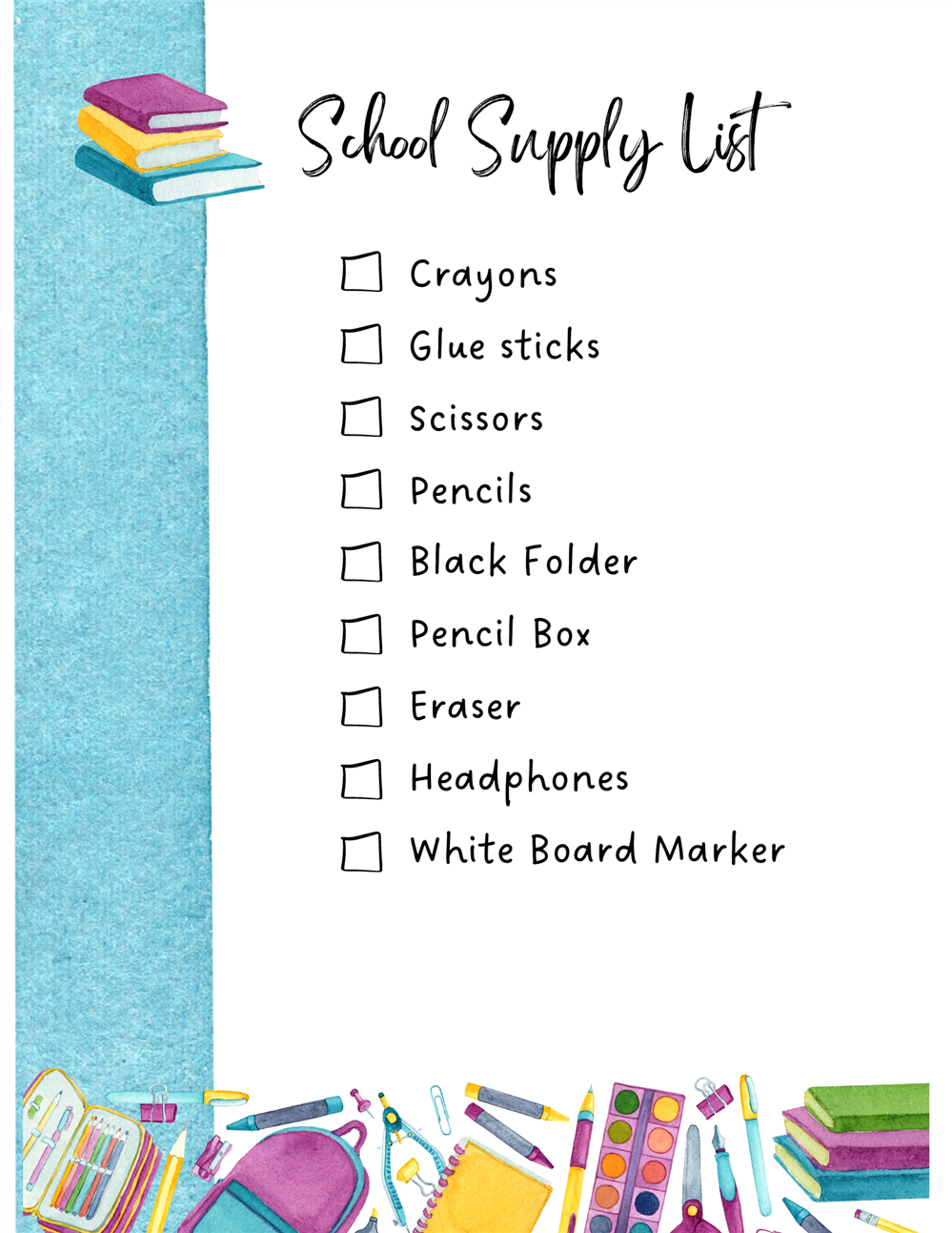School Supplies Needed